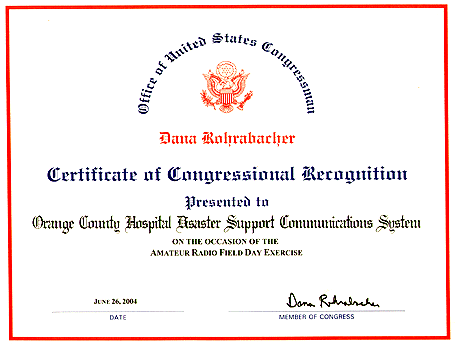 Rohrabacher certificate