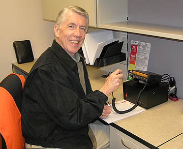 Allen Bullock KD6LCL at an EMS facility