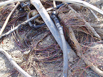 Pile of uprooted wires